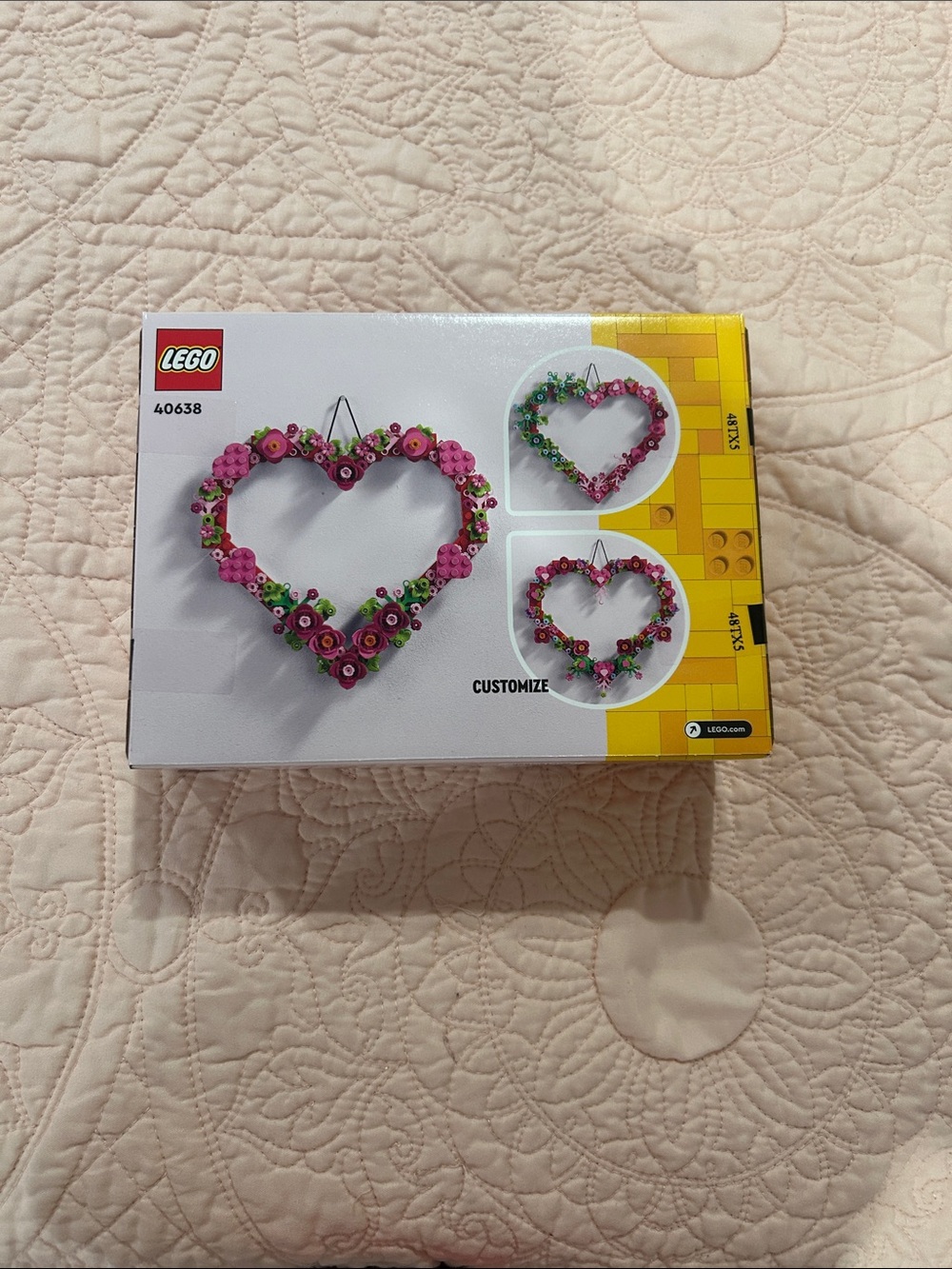 Lego Pink and Green Heart Flower Wreath